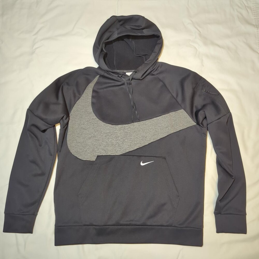 Nike Men's Hoodie Hooded Sweatshirt Black Gray Large Excellent Condition